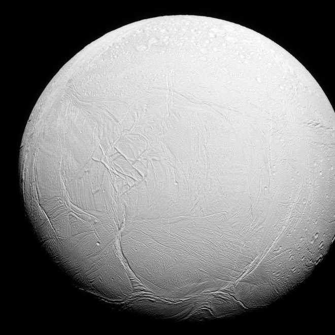 Enceladus. Courtesy: NASA/JPL