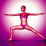 3D female figure in yoga standing position