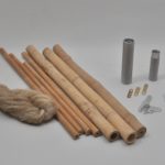Raw materials to craft a bamboo frame