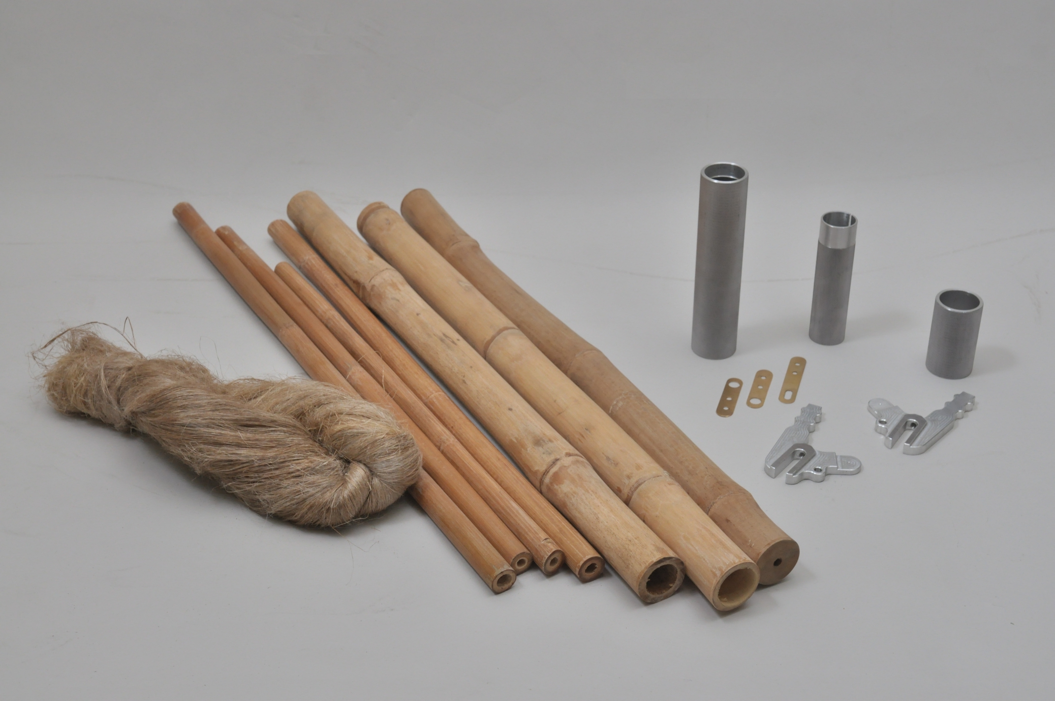 Raw materials to craft a bamboo frame