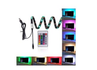 EveShine Neon Accent LED Strips Bias Backlight RGB Lights with Remote Control for HDTV, Flat Screen TV Accessories and Desktop PC, Multi Color