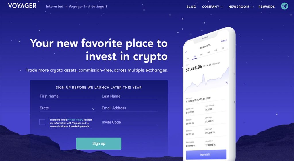 Number 3 Best Cryptocurrency Exchange: Voyager